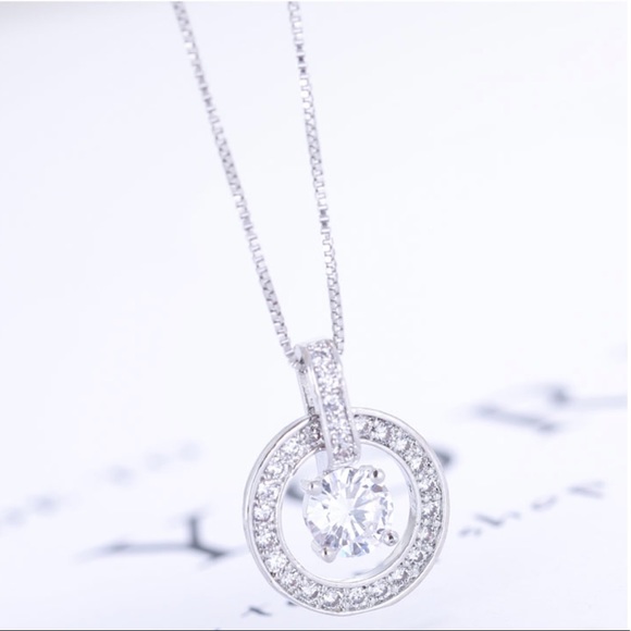 Silver Rhinestone Necklace - Picture 2 of 5